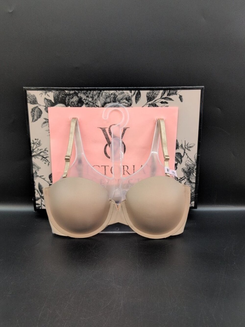 Victoria Secret Bare Illusions Smooth Uplift Strapless Push Up Bra 34C Praline